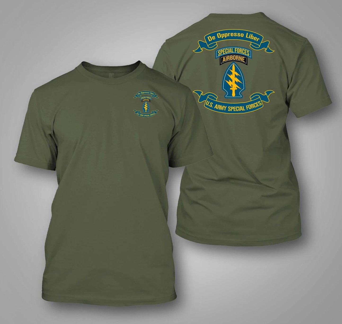 U.S. Army Special Forces Green Berets SFG  - Custom front and back t-shirt tee Unisex T-shirt, Sweatshirt, Hoodie, Long Sleeve Tee - T-Shirt, Sweatshirt, Hoodie