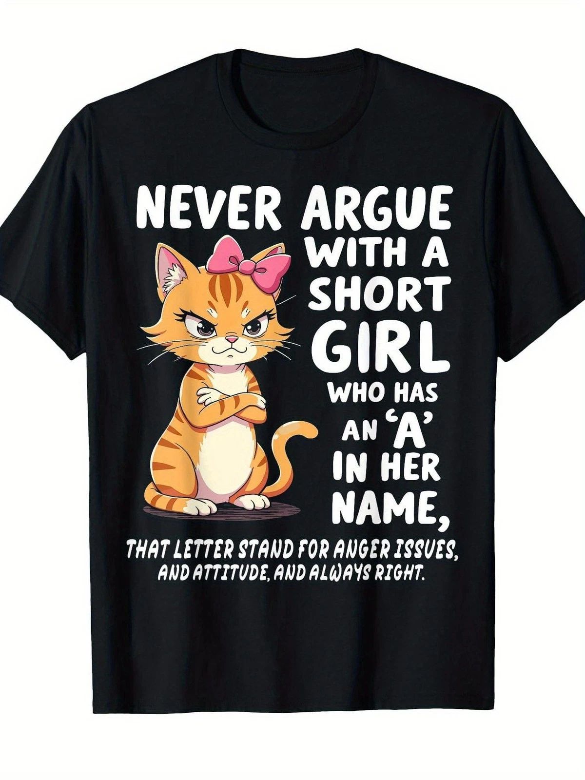 Cute Cat Pattern T-Shirt Black Funny Quote Design Casual Wear, PLUS SIZE Unisex T-shirt, Sweatshirt, Hoodie, Long Sleeve Tee - T-Shirt, Sweatshirt, Hoodie