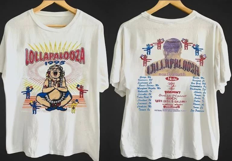 Lollapalooza T-Shirt, Vintage 1995 Lollapalooza Music Festival T-Shirt Unisex T-shirt, Sweatshirt, Hoodie, Long Sleeve Tee - T-Shirt, Sweatshirt, Hoodie