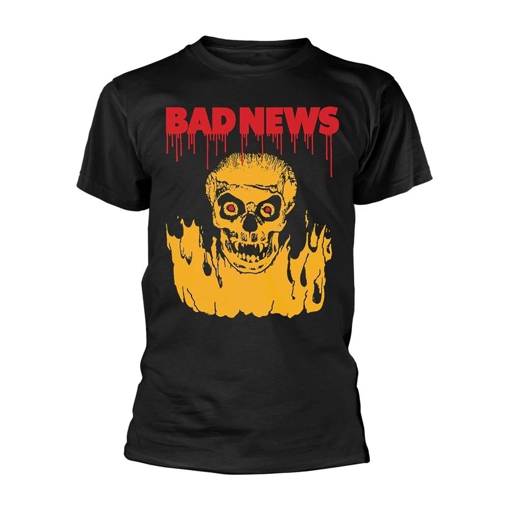Bad News - FIRESKULL - NEW Official T-Shirt (Black) - comic strip Unisex T-shirt, Sweatshirt, Hoodie, Long Sleeve Tee - T-Shirt, Sweatshirt, Hoodie