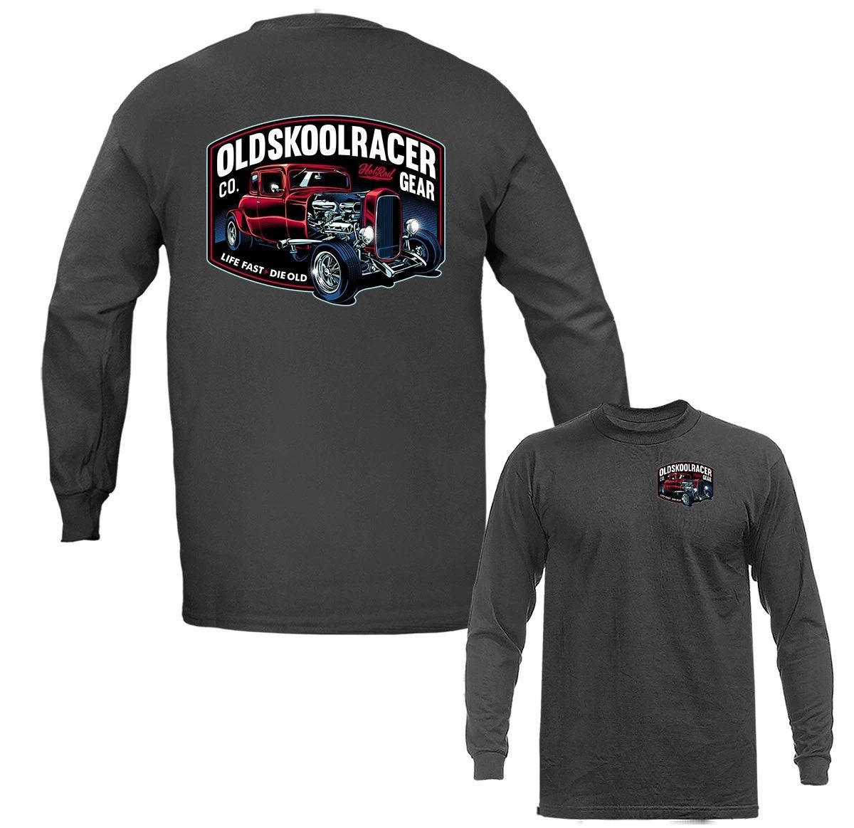 Old Skool Racer Hot Rod Garage Classic Vintage Car Vehicle Long Sleeve T-Shirt Unisex T-shirt, Sweatshirt, Hoodie, Long Sleeve Tee - T-Shirt, Sweatshirt, Hoodie