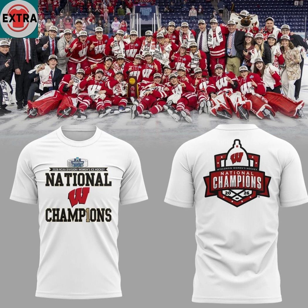 Wisconsin Badgers 2026 Womens Hockey National Champions Logo Two Sided Hoodie Shirts Unisex T-shirt, Sweatshirt, Hoodie, Long Sleeve Tee - T-Shirt, Sweatshirt, Hoodie