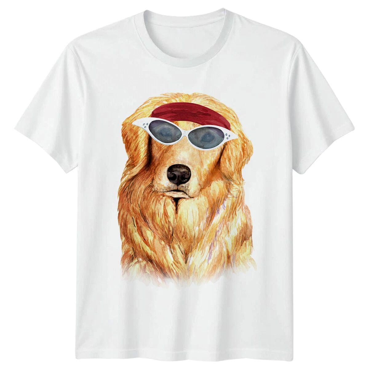 Golden Retriever Dog with Sunglasses Mens T-Shirt Funny Dog Tee Unisex T-shirt, Sweatshirt, Hoodie, Long Sleeve Tee - T-Shirt, Sweatshirt, Hoodie