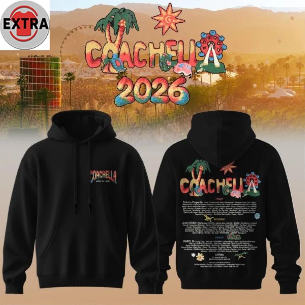 Coachella Valley Music and Arts Festival 2026 Lineup Logo Two Sided Hoodie T-Shirt Unisex T-shirt, Sweatshirt, Hoodie, Long Sleeve Tee - T-Shirt, Sweatshirt, Hoodie
