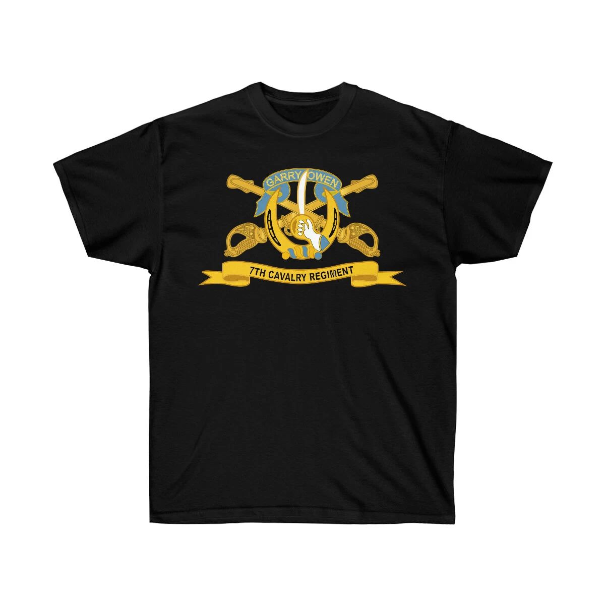 Classic - Unisex Ultra Cotton Tee - Army - 7th Cavalry Regiment w Br - Ribbon Unisex T-shirt, Sweatshirt, Hoodie, Long Sleeve Tee - T-Shirt, Sweatshirt, Hoodie