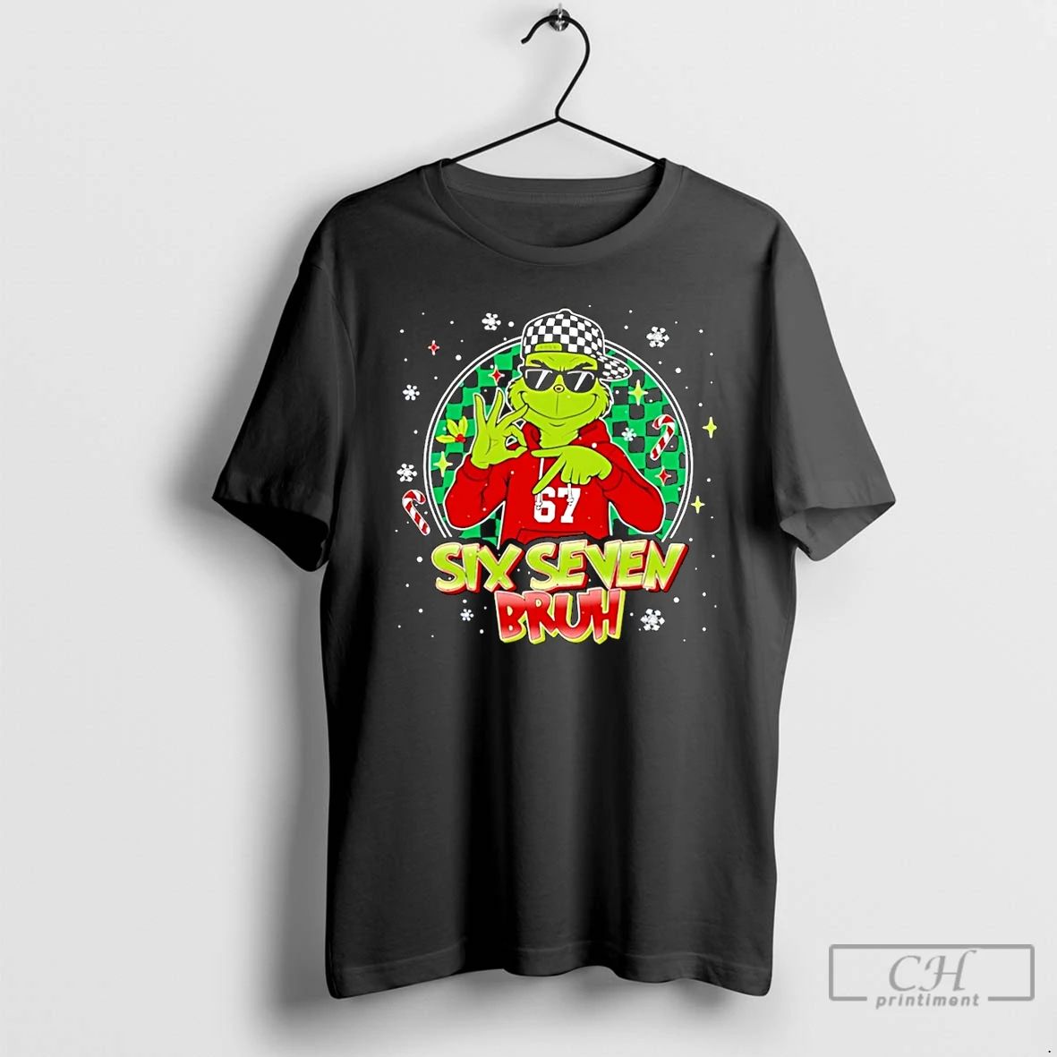 Premium Grinch Six Seven Bruh Meme Christmas T Shirts Unisex T-shirt, Sweatshirt, Hoodie, Long Sleeve Tee - T-Shirt, Sweatshirt, Hoodie