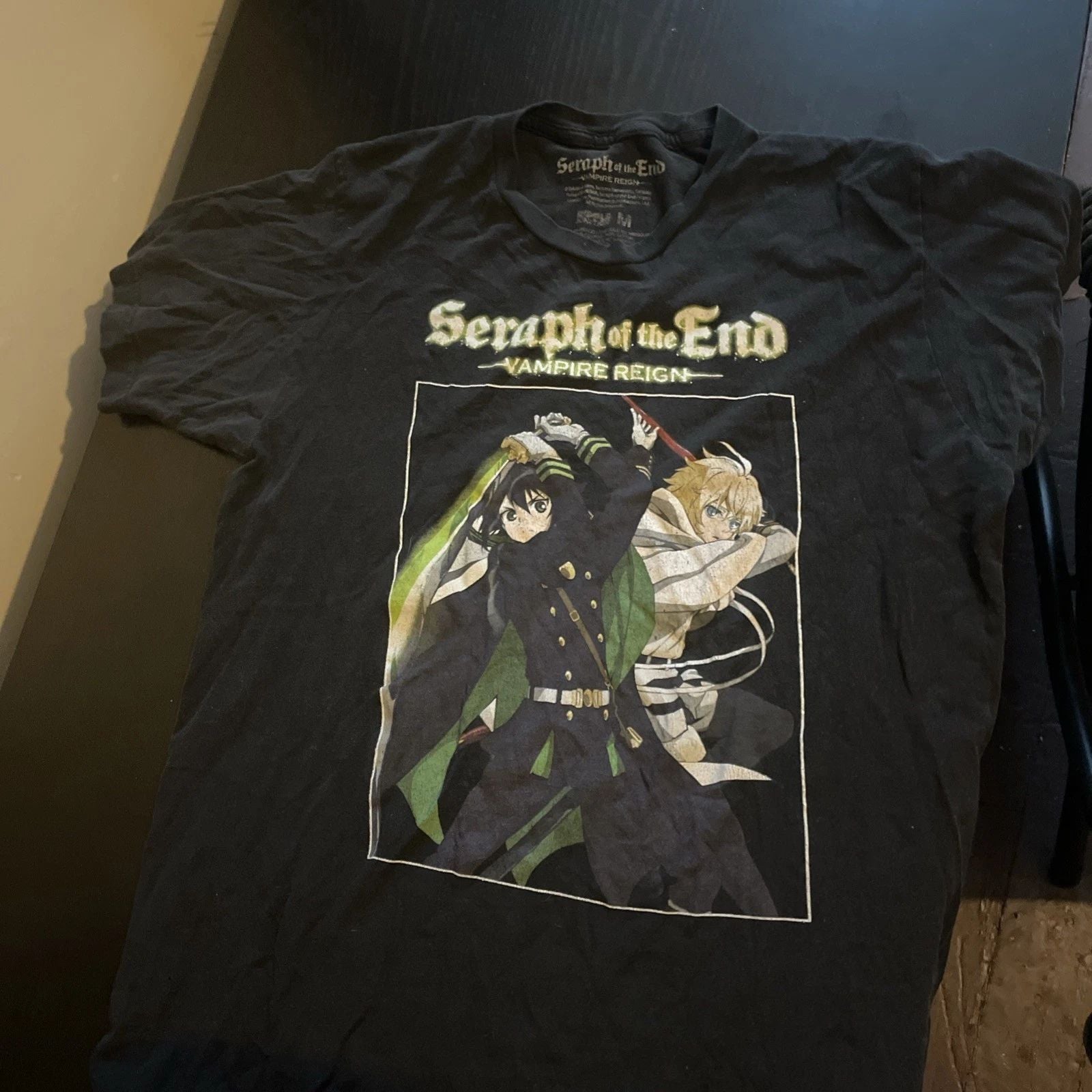 Seraph of the End Anime Vampire Reign Black Graphic T-Shirt Mens Size Medium Unisex T-shirt, Sweatshirt, Hoodie, Long Sleeve Tee - T-Shirt, Sweatshirt, Hoodie