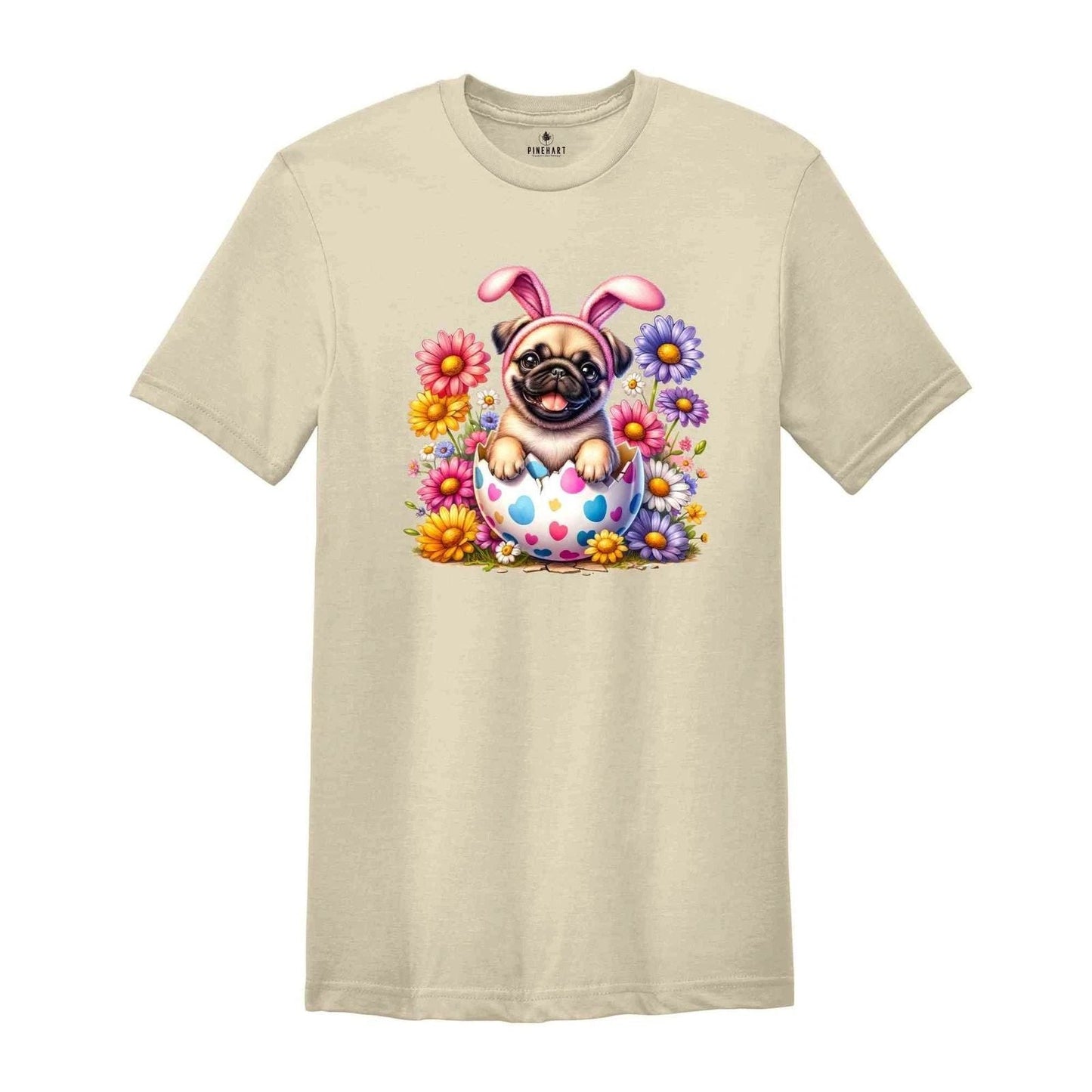 Cute Pug Easter Shirt, Happy Easter Day, Easter Day Shirt, Easter Peeps Shirt, C Unisex T-shirt, Sweatshirt, Hoodie, Long Sleeve Tee - T-Shirt, Sweatshirt, Hoodie