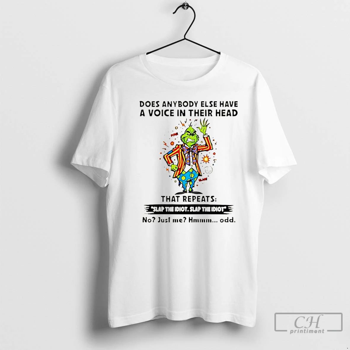 Premium Grinch Does Anybody Else Have A Voice In Their Head Christmas Christmas T Shirts Unisex T-shirt, Sweatshirt, Hoodie, Long Sleeve Tee - T-Shirt, Sweatshirt, Hoodie