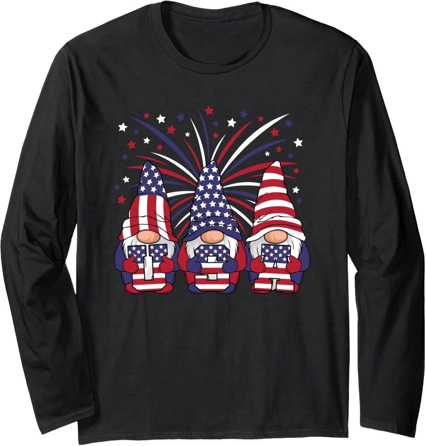Patriotic Gnomes 4th Of July USA Design Funny July Long Sleeve Tshirt Unisex T-shirt, Sweatshirt, Hoodie, Long Sleeve Tee - T-Shirt, Sweatshirt, Hoodie