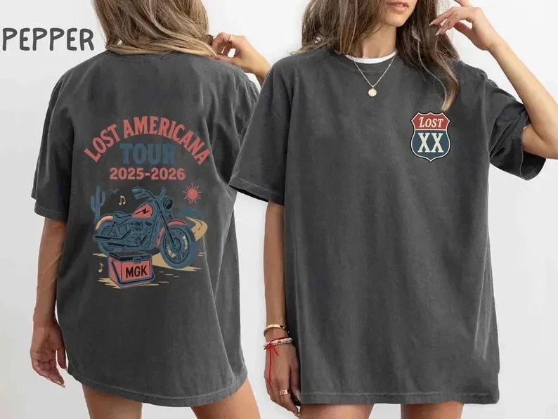 MGK Lost Americana Tour 2025 2026 Shirt Vintage Motorcycle Biker Tee Unisex Unisex T-shirt, Sweatshirt, Hoodie, Long Sleeve Tee - T-Shirt, Sweatshirt, Hoodie