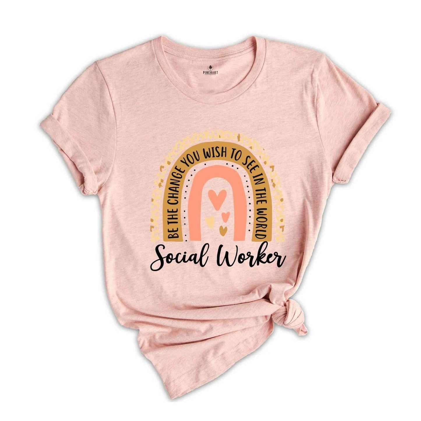 Boho Rainbow Social Worker Shirt, Cute Graphic Shirts, Gift Therapy Team, Motiva Unisex T-shirt, Sweatshirt, Hoodie, Long Sleeve Tee - T-Shirt, Sweatshirt, Hoodie