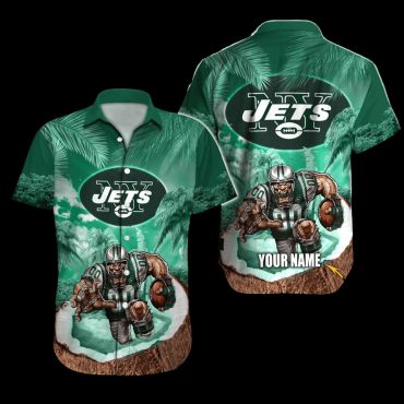 Personalized New York Jets Island Blitz Hawaiian Shirt Unisex T-shirt, Sweatshirt, Hoodie, Long Sleeve Tee - T-Shirt, Sweatshirt, Hoodie