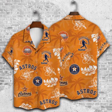 Houston Astros Island Orange Hawaiian Shirt Unisex T-shirt, Sweatshirt, Hoodie, Long Sleeve Tee - T-Shirt, Sweatshirt, Hoodie