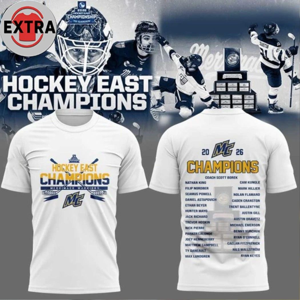 Merrimack Warriors 2026 Hockey East Champions Locker Room Hoodie T-Shirt Unisex T-shirt, Sweatshirt, Hoodie, Long Sleeve Tee - T-Shirt, Sweatshirt, Hoodie