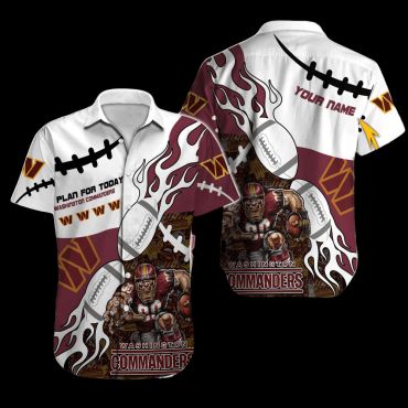 Personalized Washington Commanders Fire Play Hawaiian Shirt Unisex T-shirt, Sweatshirt, Hoodie, Long Sleeve Tee - T-Shirt, Sweatshirt, Hoodie