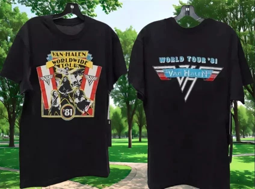 Van Halen Vintage Tour T-Shirt 1981 World 1984 Concert Band Tee Unisex T-shirt, Sweatshirt, Hoodie, Long Sleeve Tee - T-Shirt, Sweatshirt, Hoodie