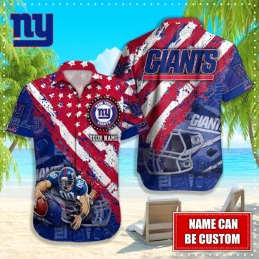 Personalized New York Giants Stars and Stripes Hawaiian Shirt Unisex T-shirt, Sweatshirt, Hoodie, Long Sleeve Tee - T-Shirt, Sweatshirt, Hoodie