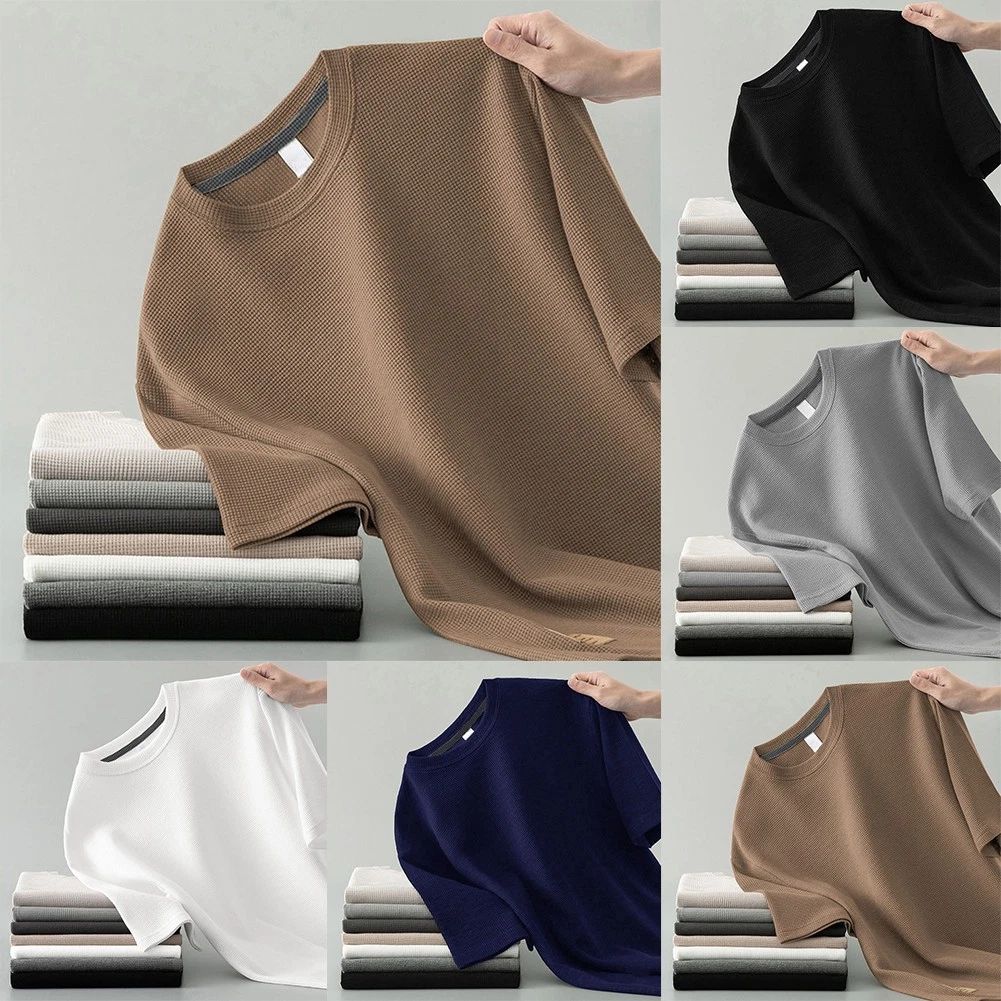Waffle Patterned Pullover Tee for Men in Stylish Design and Comfort Fit Unisex T-shirt, Sweatshirt, Hoodie, Long Sleeve Tee - T-Shirt, Sweatshirt, Hoodie
