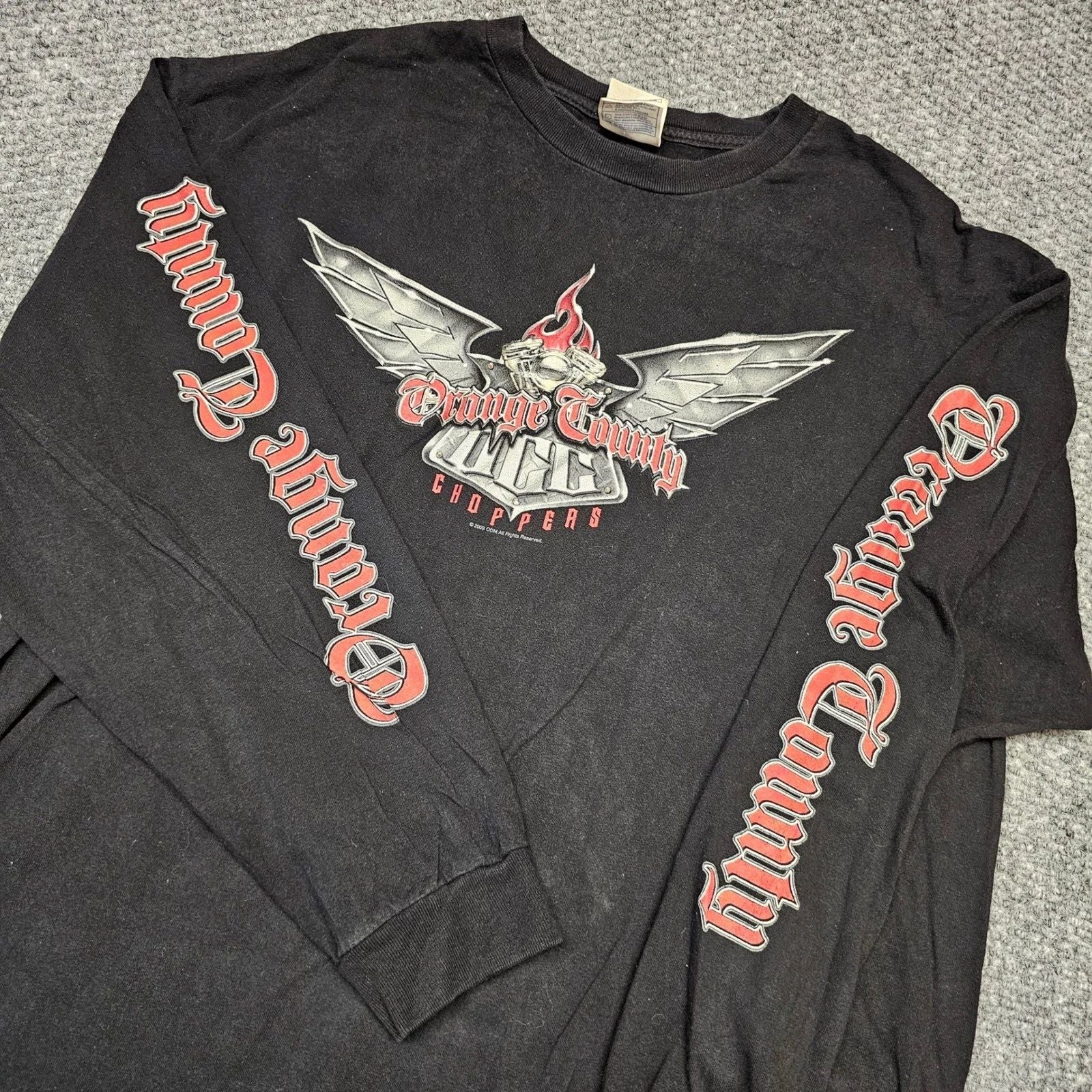 Vintage Orange County Choppers OCC Black Long Sleeve T Shirt Graphic Mens XL Unisex T-shirt, Sweatshirt, Hoodie, Long Sleeve Tee - T-Shirt, Sweatshirt, Hoodie