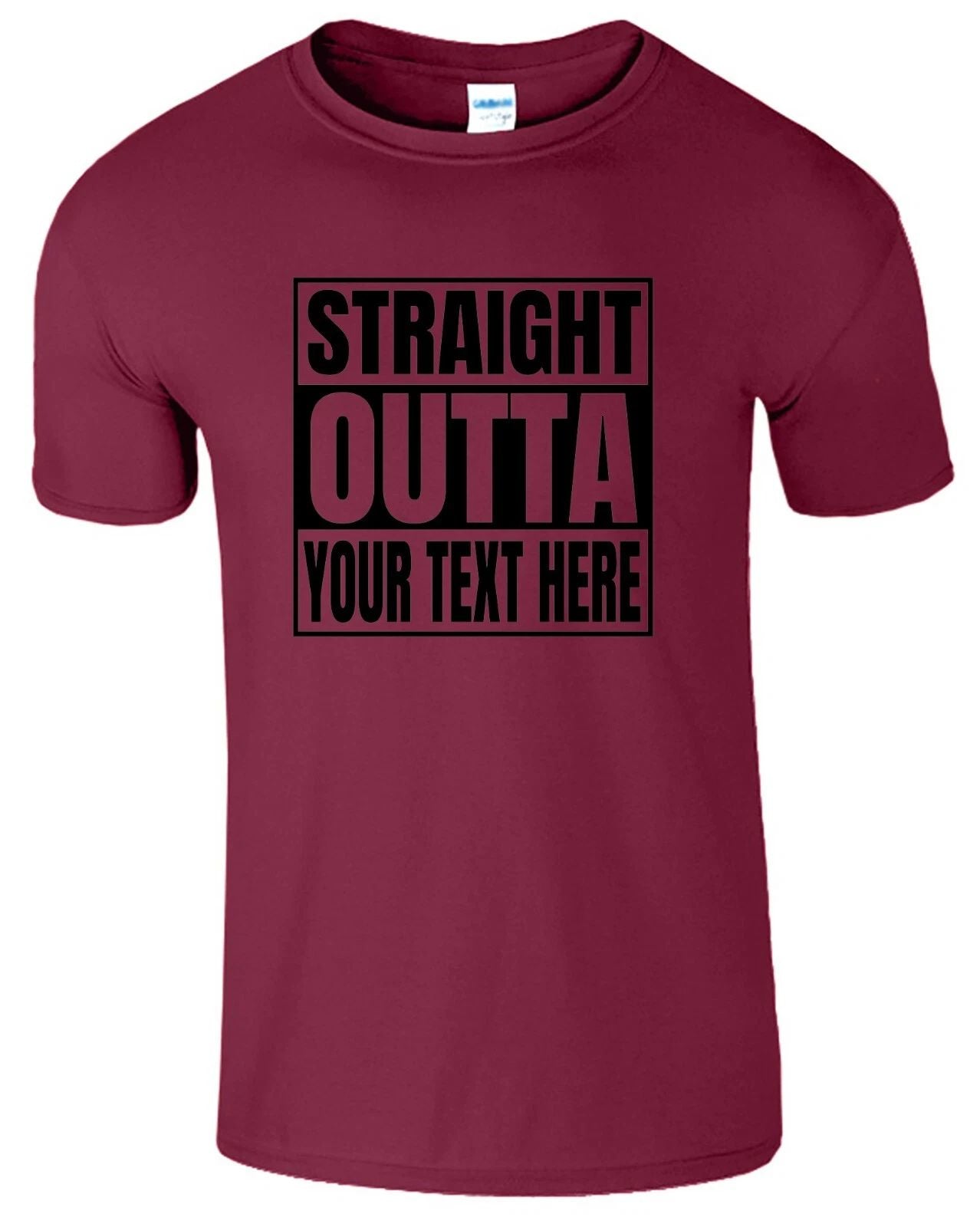 Personalized Straight Outta Custom Text Men's T Shirt Funny USA New Gift Tee Unisex T-shirt, Sweatshirt, Hoodie, Long Sleeve Tee - T-Shirt, Sweatshirt, Hoodie