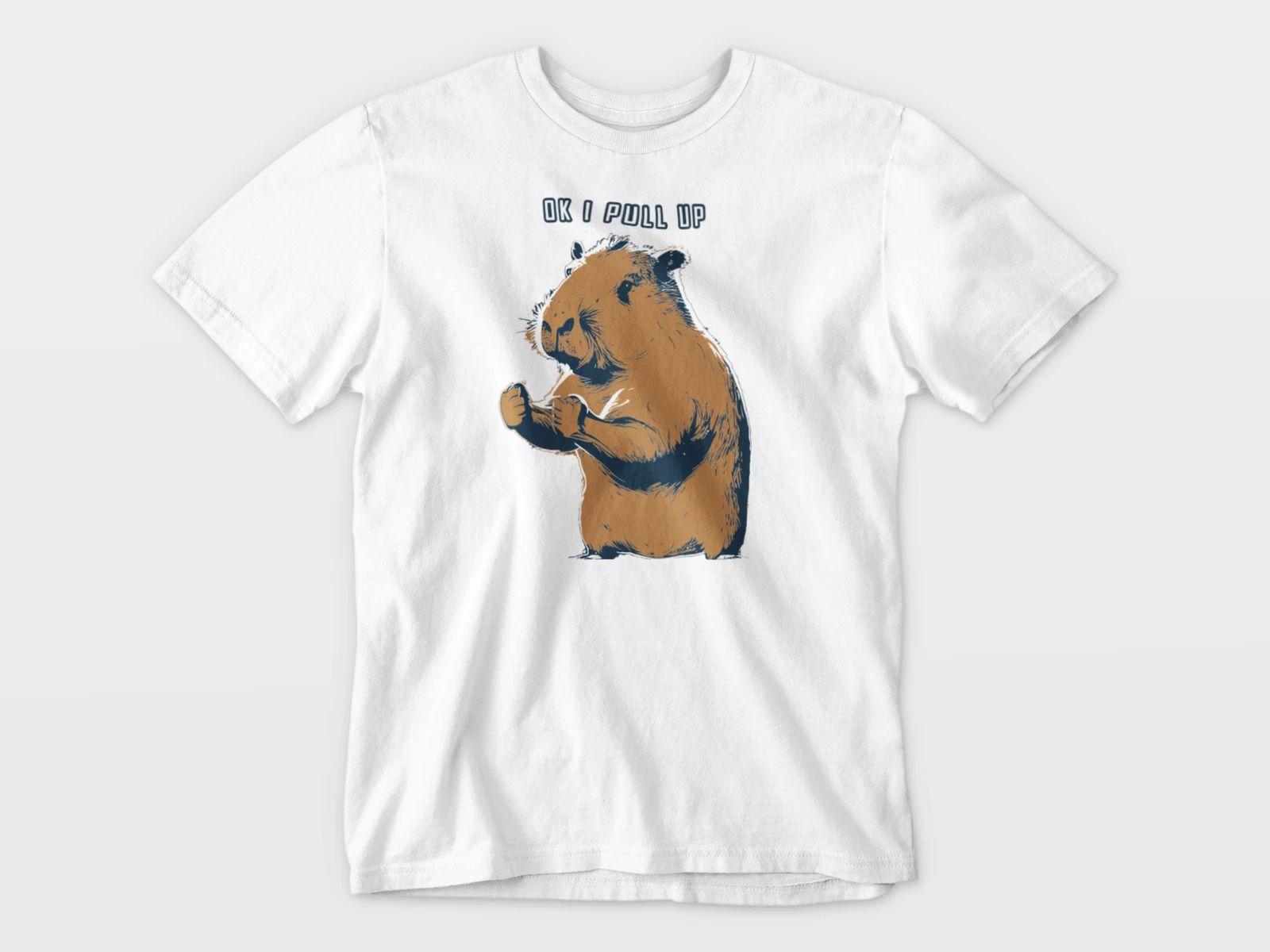Ok I Pull Up Capybara Shirt, Funny Animal Meme Shirt , Retro Capybara Tee,Trendy Unisex T-shirt, Sweatshirt, Hoodie, Long Sleeve Tee - T-Shirt, Sweatshirt, Hoodie