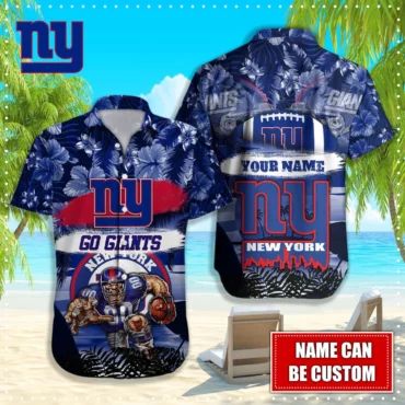 Personalized New York Giants Victory Blooms Hawaiian Shirt Unisex T-shirt, Sweatshirt, Hoodie, Long Sleeve Tee - T-Shirt, Sweatshirt, Hoodie