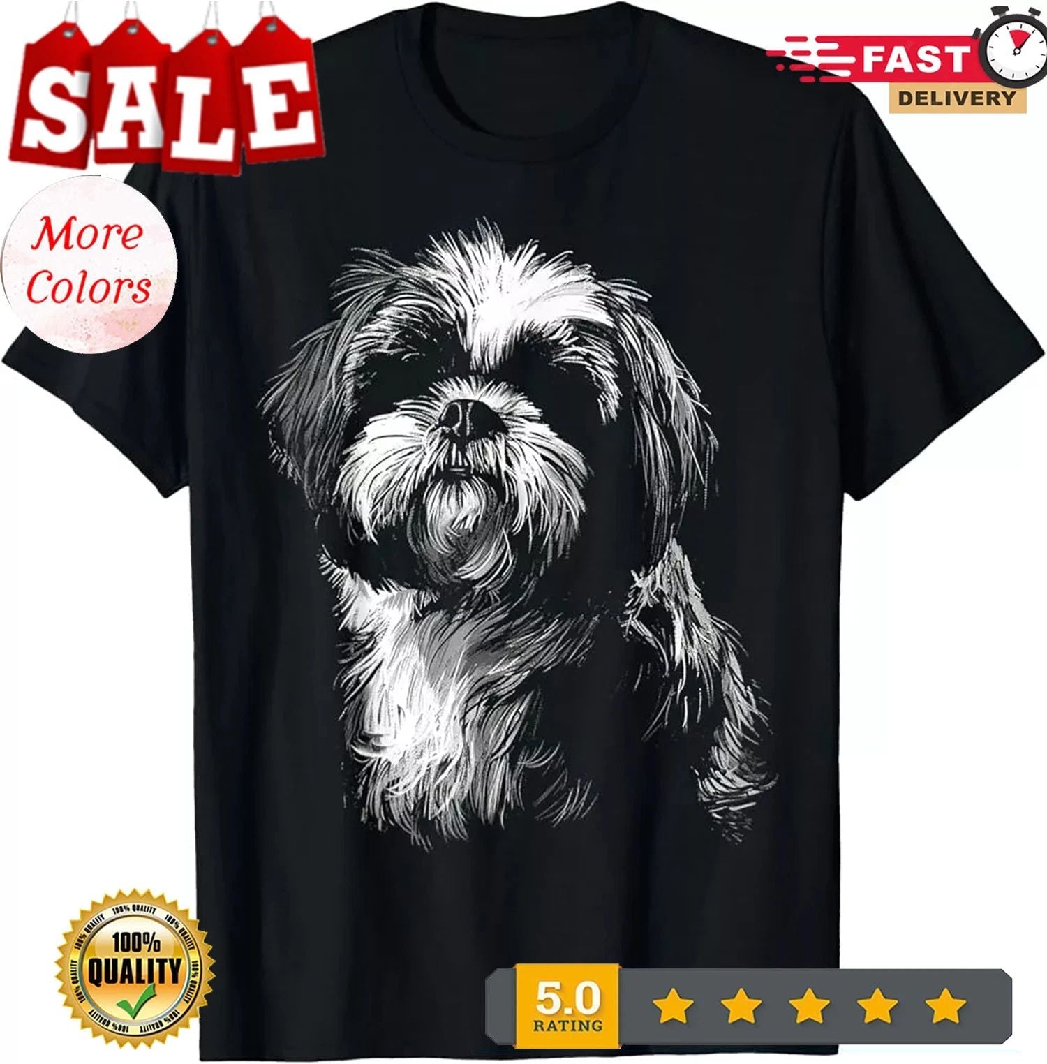 Dog Lover Cute Animal Pet Art Graphic Shih Tzu T-Shirt, Unisex Tees Unisex T-shirt, Sweatshirt, Hoodie, Long Sleeve Tee - T-Shirt, Sweatshirt, Hoodie