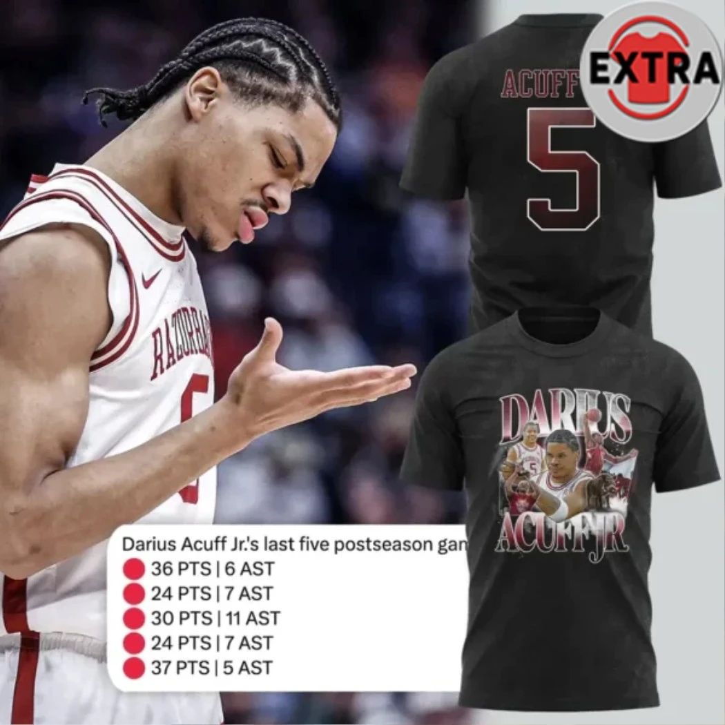 Arkansas Razorbacks Darius Acuff Jr 2026 For Fan Shirt Unisex T-shirt, Sweatshirt, Hoodie, Long Sleeve Tee - T-Shirt, Sweatshirt, Hoodie