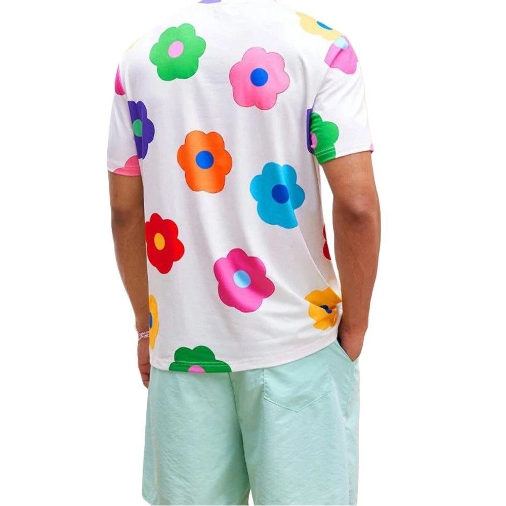 Mens Casual Short Sleeve T Shirt with Colorful Floral Prints for Daily Wear Unisex T-shirt, Sweatshirt, Hoodie, Long Sleeve Tee - T-Shirt, Sweatshirt, Hoodie