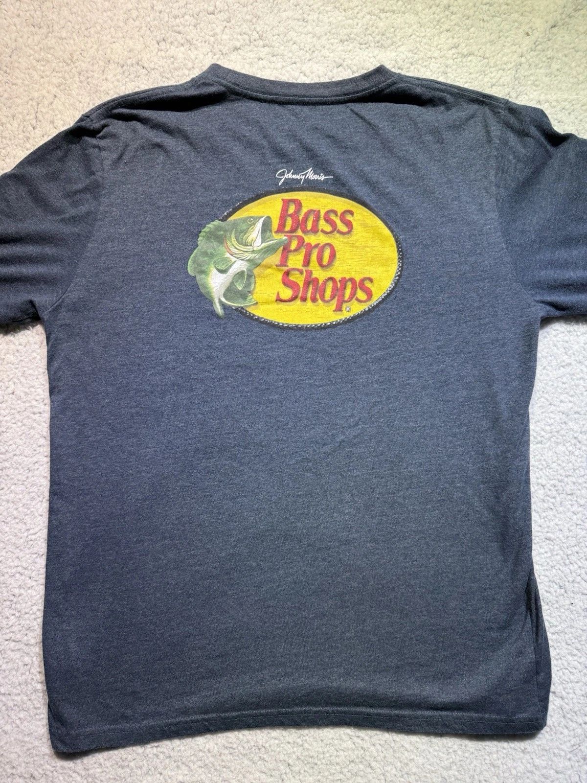 Bass Pro Shops Johnny Morris Shirt Mens M Dark Blue Graphic Cotton Everyday Wear Unisex T-shirt, Sweatshirt, Hoodie, Long Sleeve Tee - T-Shirt, Sweatshirt, Hoodie