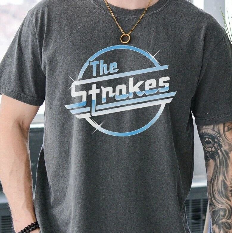 The Strokes Logo T-Shirt Indie Alternative Rock Band Comfort Colors 1717 Tee Unisex T-shirt, Sweatshirt, Hoodie, Long Sleeve Tee - T-Shirt, Sweatshirt, Hoodie
