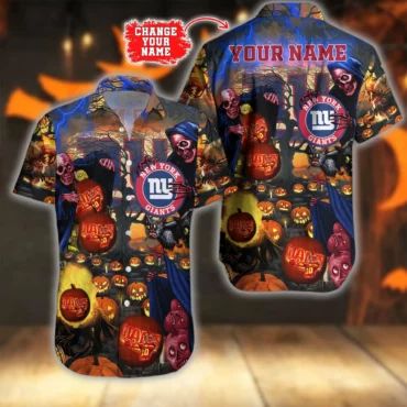 New York Giants Spooky Halloween Hawaiian Shirt Unisex T-shirt, Sweatshirt, Hoodie, Long Sleeve Tee - T-Shirt, Sweatshirt, Hoodie