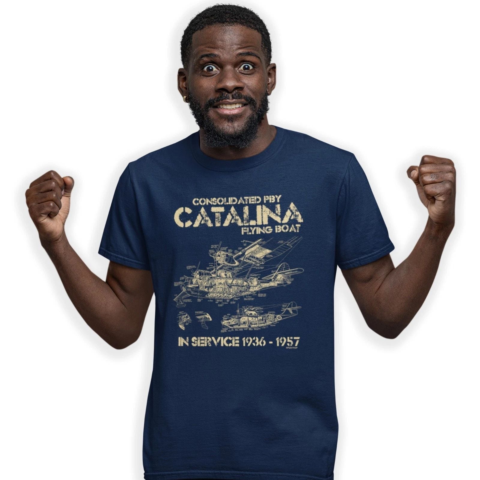 Consolidated PBY Catalina Flying Boat Blueprint T-Shirt Birthday Gift Unisex T-shirt, Sweatshirt, Hoodie, Long Sleeve Tee - T-Shirt, Sweatshirt, Hoodie