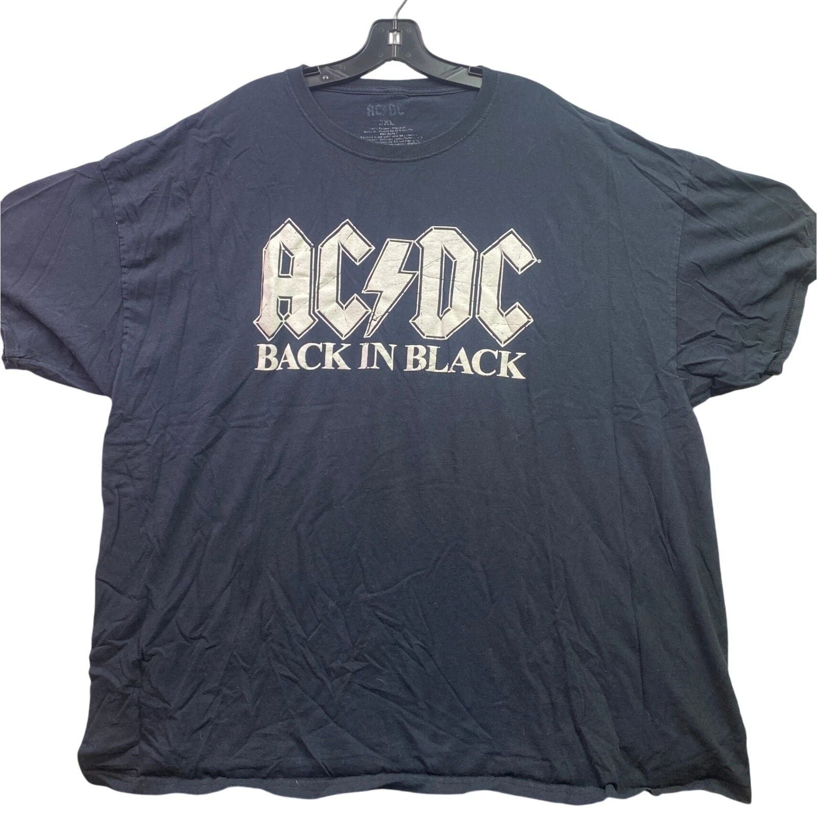 ACDC Shirt Mens 3XL Black Spell Out Rock Punk Grunge Logo Everyday Streetwear Unisex T-shirt, Sweatshirt, Hoodie, Long Sleeve Tee - T-Shirt, Sweatshirt, Hoodie