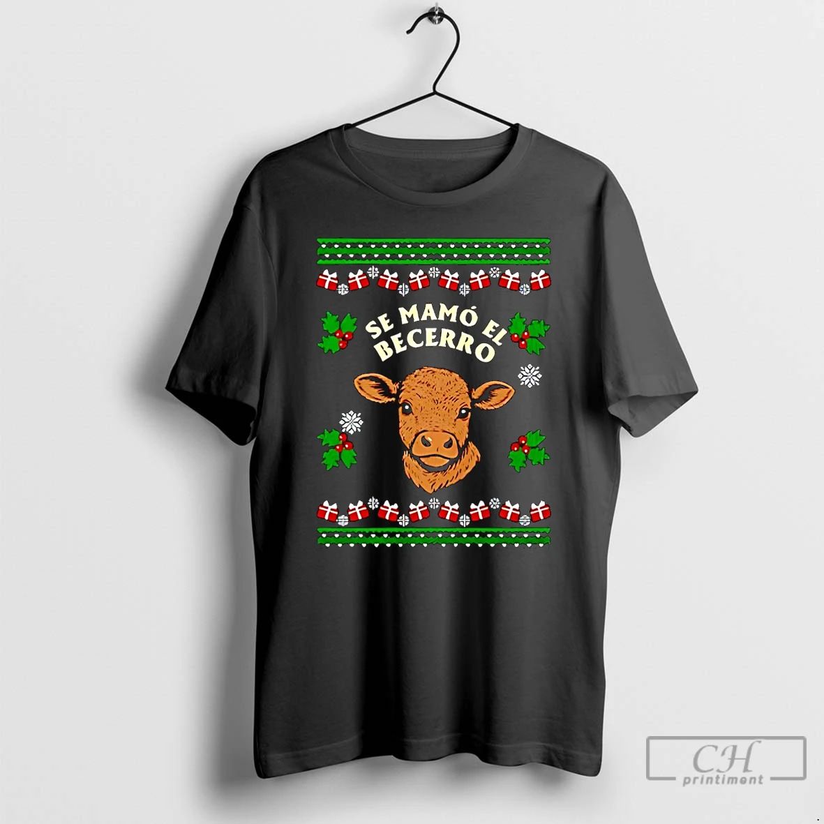 Premium Se Mamo El Becerro Christmas Ugly Christmas T Shirts Unisex T-shirt, Sweatshirt, Hoodie, Long Sleeve Tee - T-Shirt, Sweatshirt, Hoodie