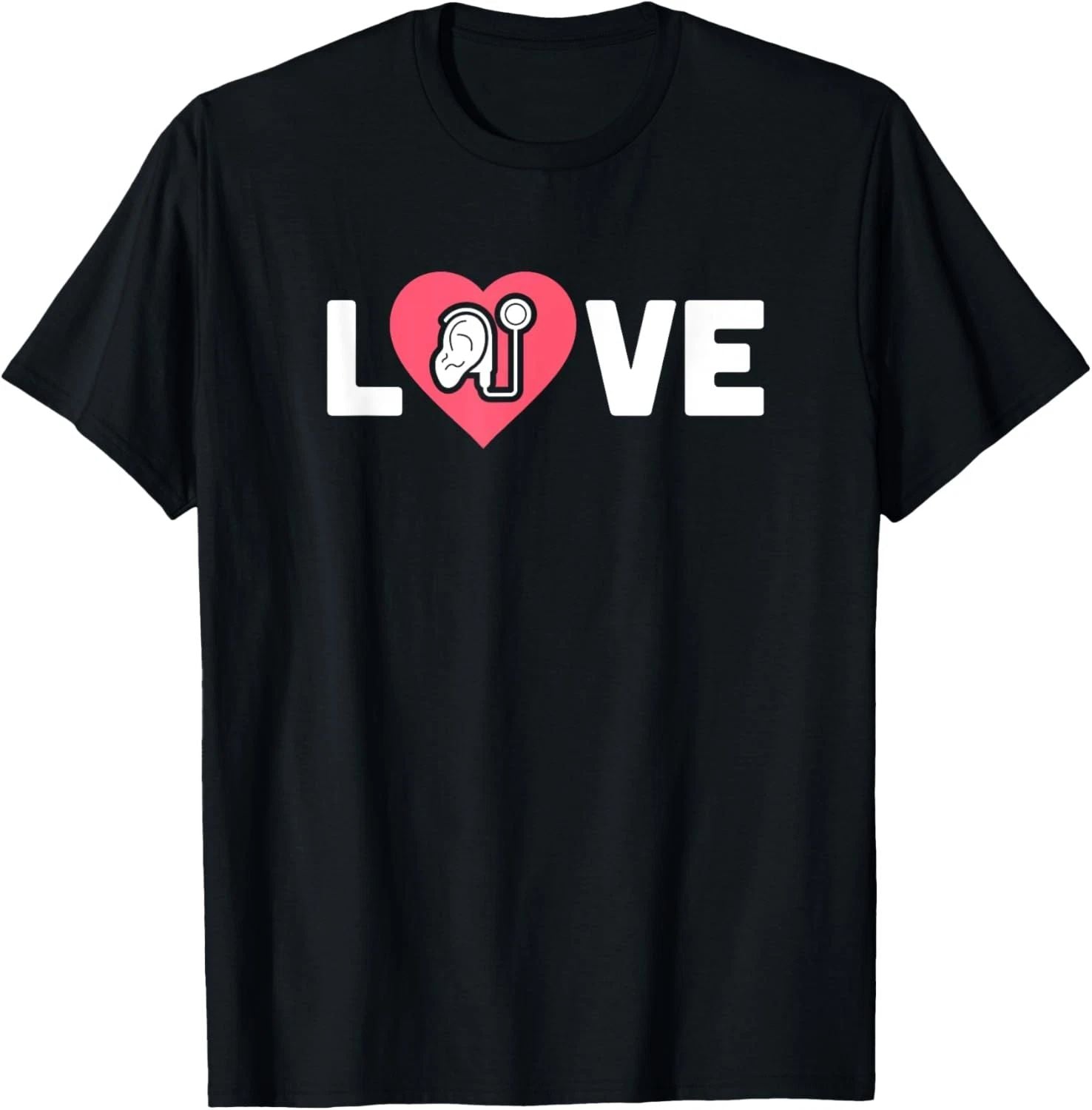 Hearing Loss Awareness / "Love" Cute Cochlear Implant T-Shirt Unisex T-shirt, Sweatshirt, Hoodie, Long Sleeve Tee - T-Shirt, Sweatshirt, Hoodie
