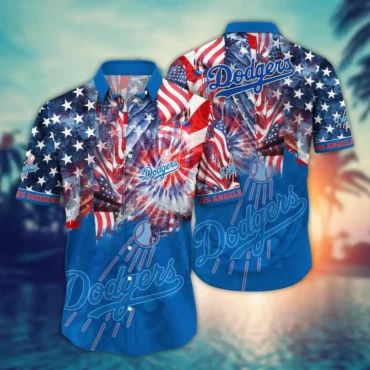 Los Angeles Dodgers Fireworks Celebration Hawaiian Shirt Unisex T-shirt, Sweatshirt, Hoodie, Long Sleeve Tee - T-Shirt, Sweatshirt, Hoodie