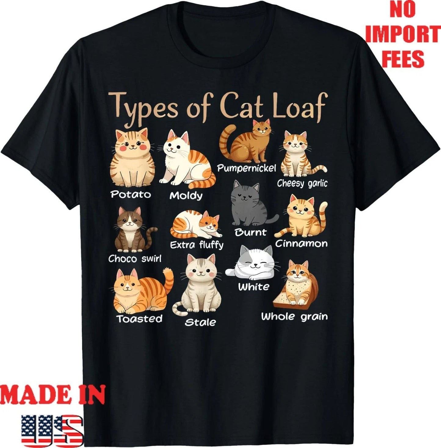Types of Cat Loaf Cute Kitten Kawaii Cats, Cat Lover T-Shirt, UNISEX TEE Unisex T-shirt, Sweatshirt, Hoodie, Long Sleeve Tee - T-Shirt, Sweatshirt, Hoodie