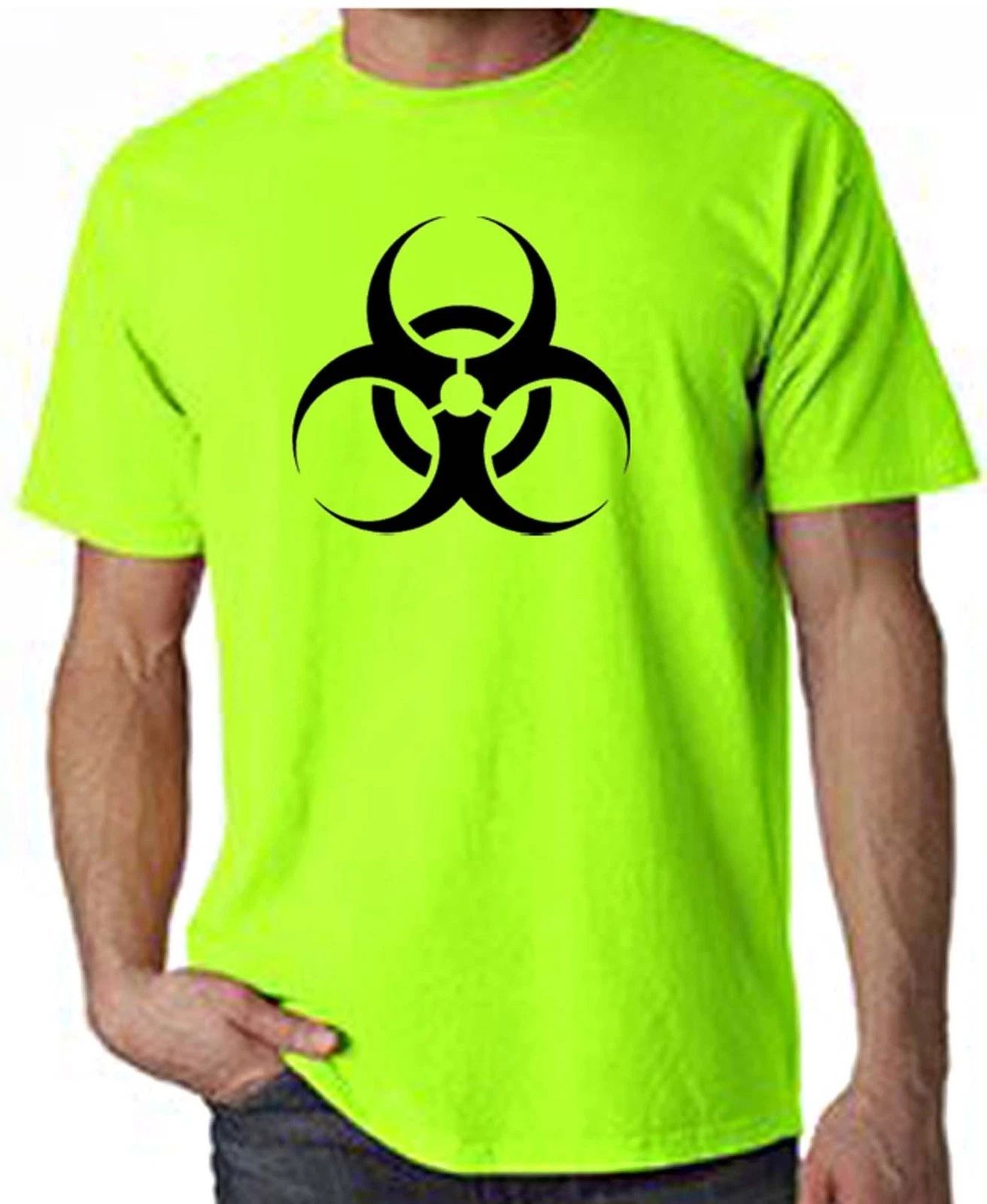 BIO HAZARD SYMBOL NEON T-SHIRT - Rave Goth Metal Toxic Sci Fi Biohazard FREE P&P Unisex T-shirt, Sweatshirt, Hoodie, Long Sleeve Tee - T-Shirt, Sweatshirt, Hoodie