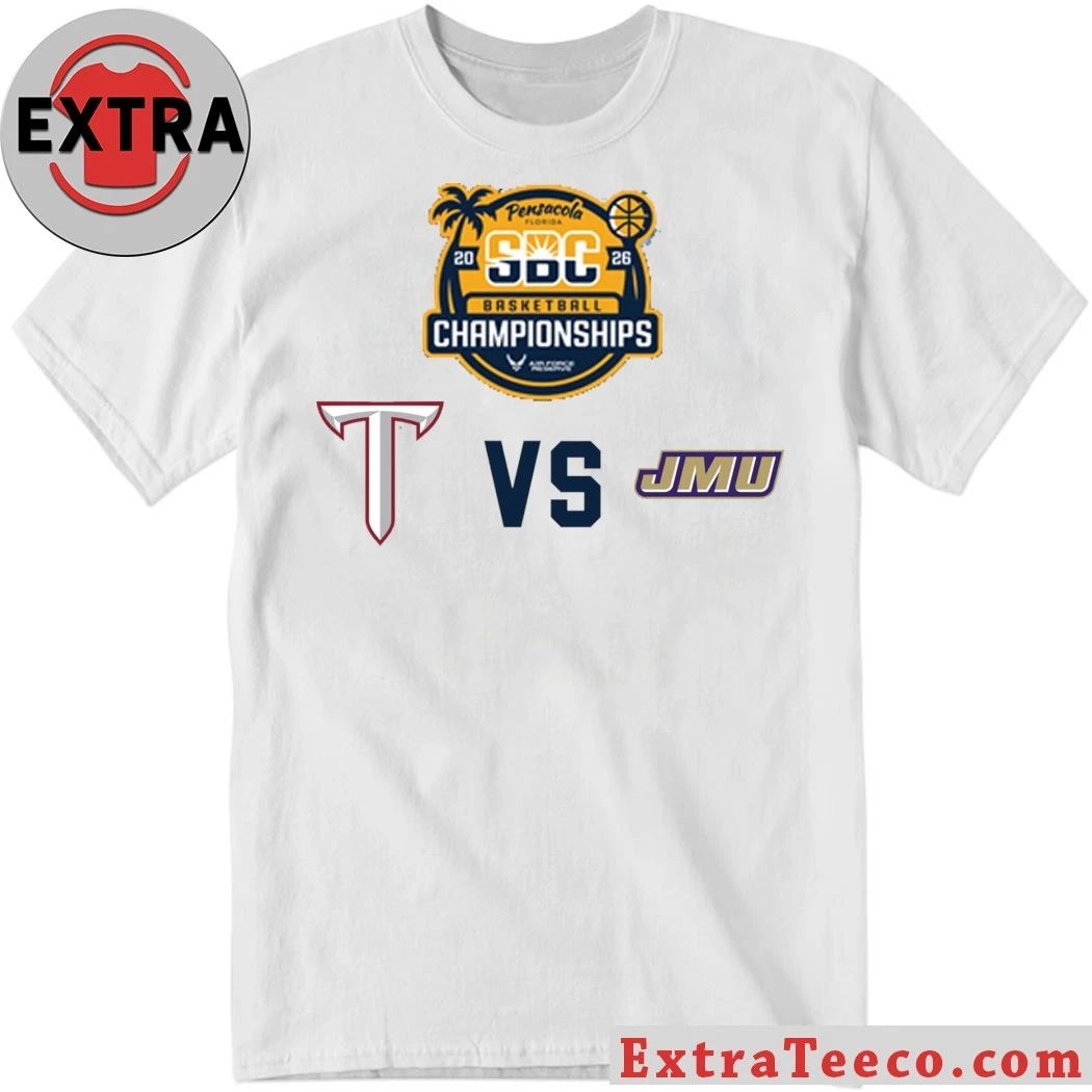 NCAA competition between Troy University and James Madison University Logo Shirt Unisex T-shirt, Sweatshirt, Hoodie, Long Sleeve Tee - T-Shirt, Sweatshirt, Hoodie