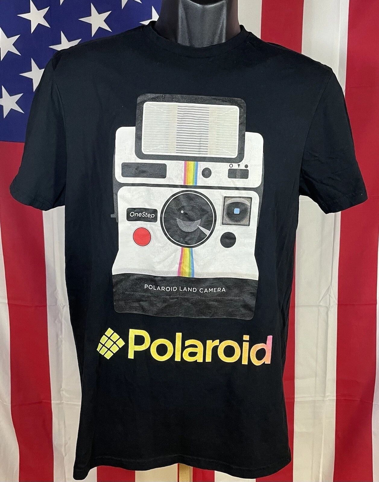 DIFUZED Polaroid Land Camera Graphic Black T Shirt Size XL Unisex T-shirt, Sweatshirt, Hoodie, Long Sleeve Tee - T-Shirt, Sweatshirt, Hoodie