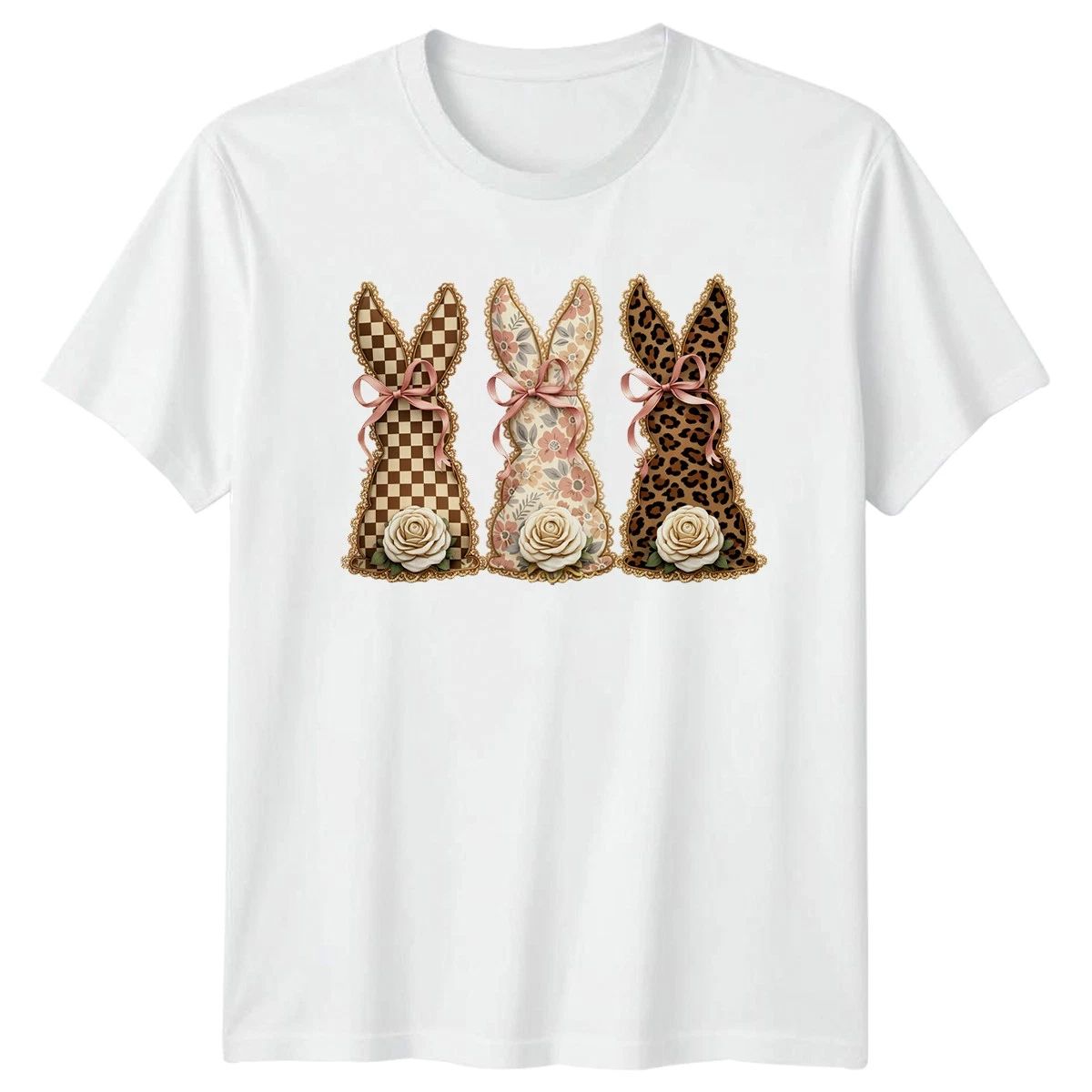 Womens T-Shirt Easter Bunny Spring Holiday Decor Easter Gift For Her Unisex T-shirt, Sweatshirt, Hoodie, Long Sleeve Tee - T-Shirt, Sweatshirt, Hoodie