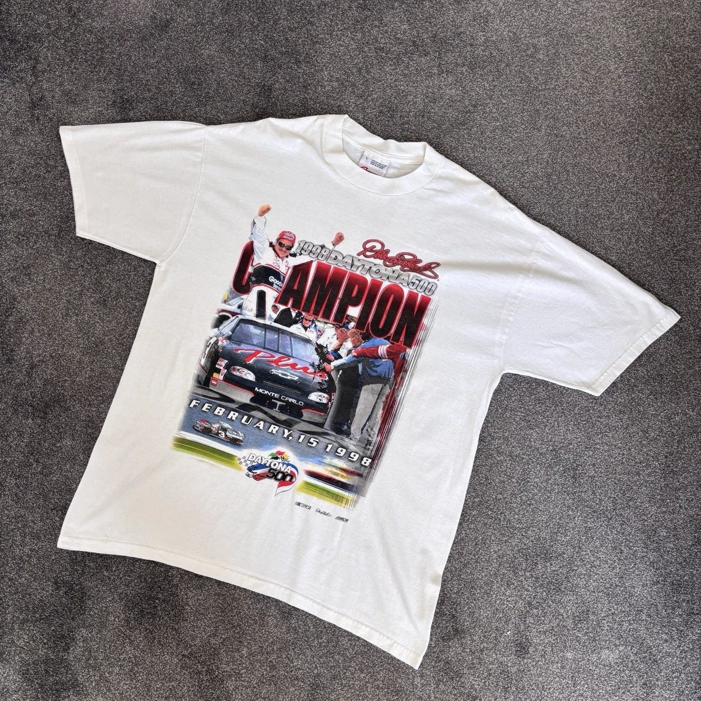 NASCAR Dale Earnhardt White T-shirt Large 1998 USA Daytona 500 Vintage Tee 90s Unisex T-shirt, Sweatshirt, Hoodie, Long Sleeve Tee - T-Shirt, Sweatshirt, Hoodie