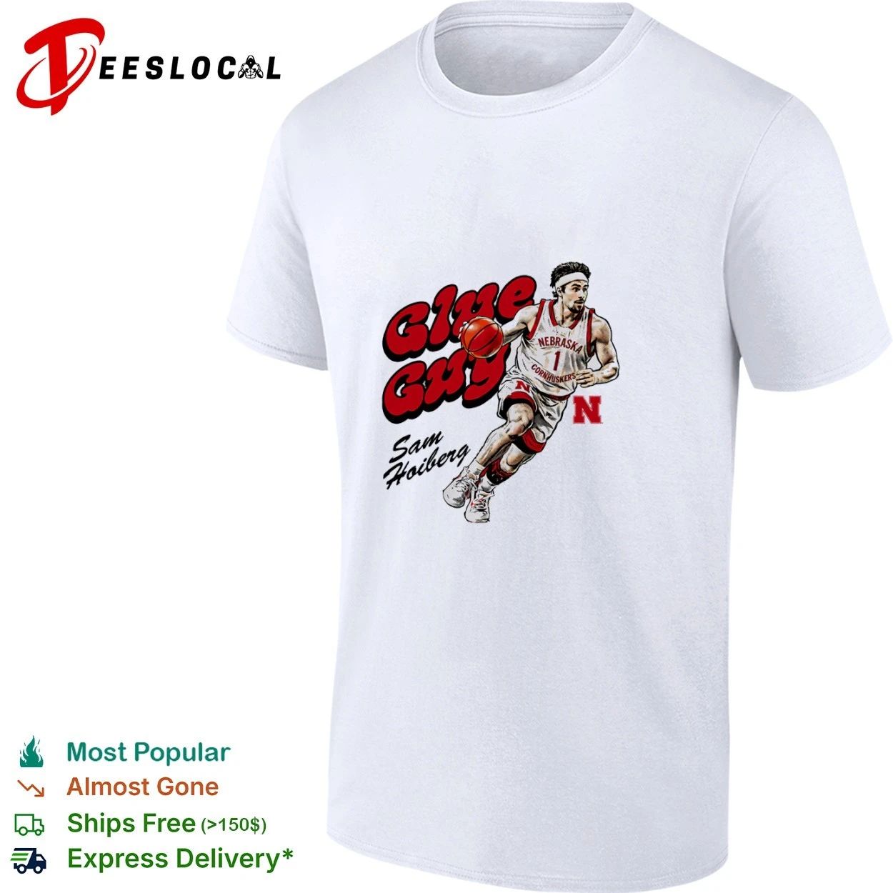 Sam Hoiberg Glue Guy Nebraska Cornhuskers T-shirt Unisex T-shirt, Sweatshirt, Hoodie, Long Sleeve Tee - T-Shirt, Sweatshirt, Hoodie