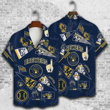Milwaukee Brewers Fan Spirit Collage Hawaiian Shirt Unisex T-shirt, Sweatshirt, Hoodie, Long Sleeve Tee - T-Shirt, Sweatshirt, Hoodie