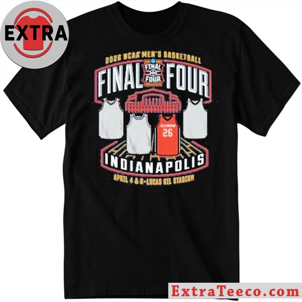 Illini Mens Basketball 2026 Final Four 4-Team Jersey Graphic T-Shirt Unisex T-shirt, Sweatshirt, Hoodie, Long Sleeve Tee - T-Shirt, Sweatshirt, Hoodie