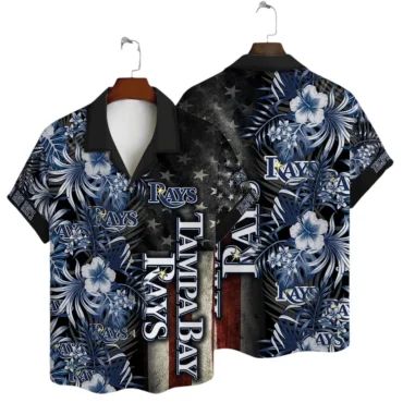 Tampa Bay Rays Stars & Stripes Hawaiian Shirt Unisex T-shirt, Sweatshirt, Hoodie, Long Sleeve Tee - T-Shirt, Sweatshirt, Hoodie