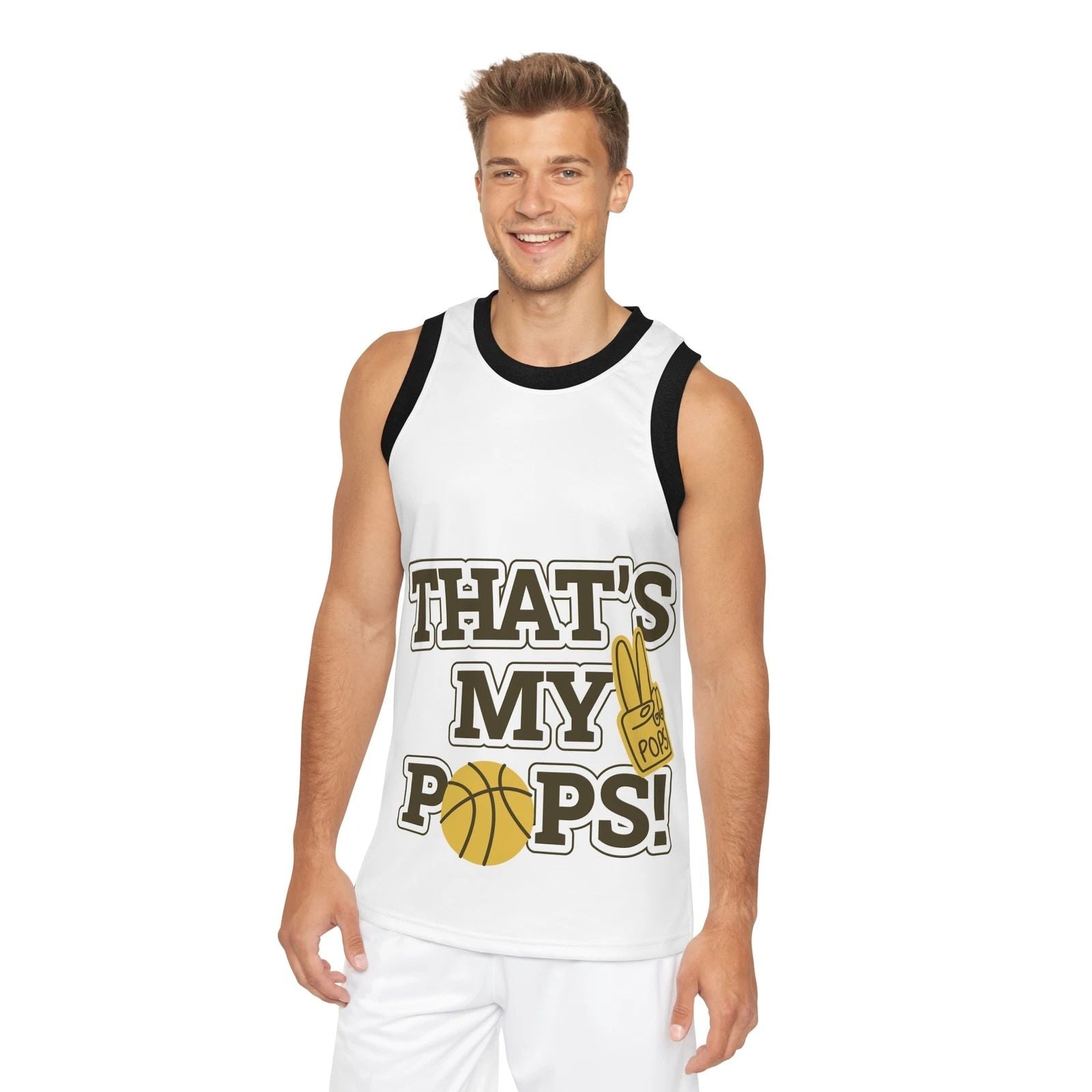 Basketball Jersey - "That's My Pops"Tank, Stylish Sportswear Unisex T-shirt, Sweatshirt, Hoodie, Long Sleeve Tee - T-Shirt, Sweatshirt, Hoodie