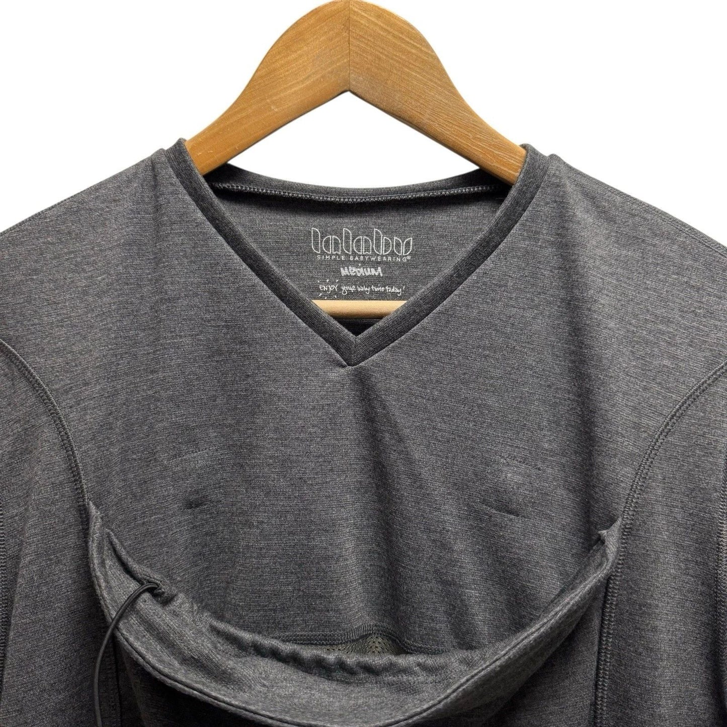 Lalabu Men's Medium Gray V-Neck Baby Carrier Kangaroo Pouch Dad S/S T-Shirt euc Unisex T-shirt, Sweatshirt, Hoodie, Long Sleeve Tee - T-Shirt, Sweatshirt, Hoodie